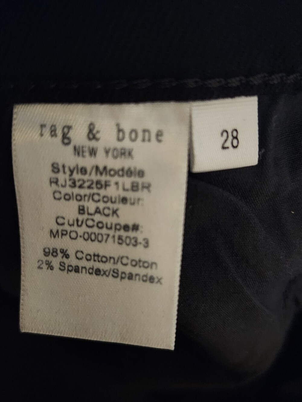 Rag & Bone Dylan Low Rise Boyfriend Jeans In Black Sz 28 - Picture 10 of 10